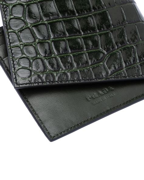 prada alligator wallet|prada wallet holder.